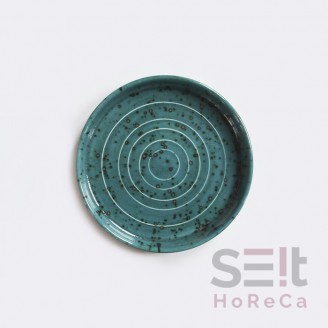 Тарілка кругла з вертикальним бортом 20 см бірюзовий, Ceramics