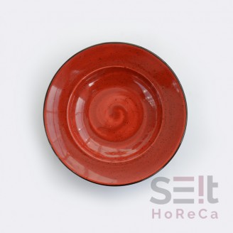 Тарілка глибока 27 см 400 мл червоний, Ceramics