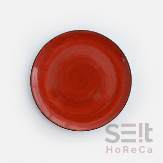 Тарілка плоска 21 см червоний, Ceramics