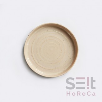Тарілка кругла з вертикальним бортом 24 см кремовий, Ceramics