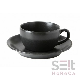 Чашка чайна 207 мл з блюдцем 15 см Seasons Black, Porland
