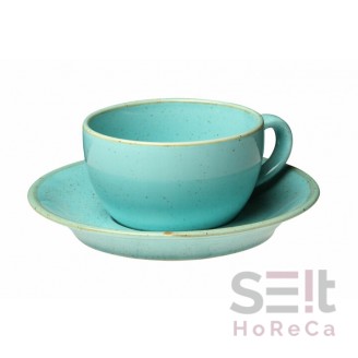 Чашка чайна 320 мл з блюдцем 15 см Seasons Turquoise, Porland