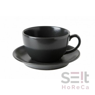Чашка чайна 320 мл з блюдцем 15 см Seasons Black, Porland